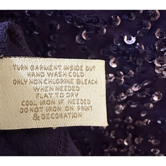 Chicos' Purple Sequined T-Shirt Top Size 2 (Large 12) - Picture 5 of 5
